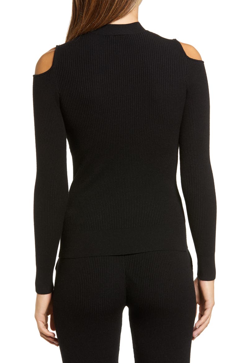 Rib Sweater, Alternate, color, BLACK