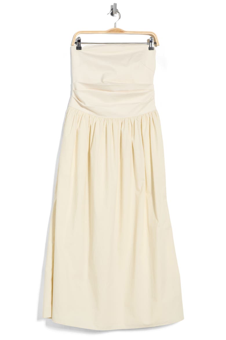 Claudia Strapless Ponte Dress, Alternate, color, PALE TAN