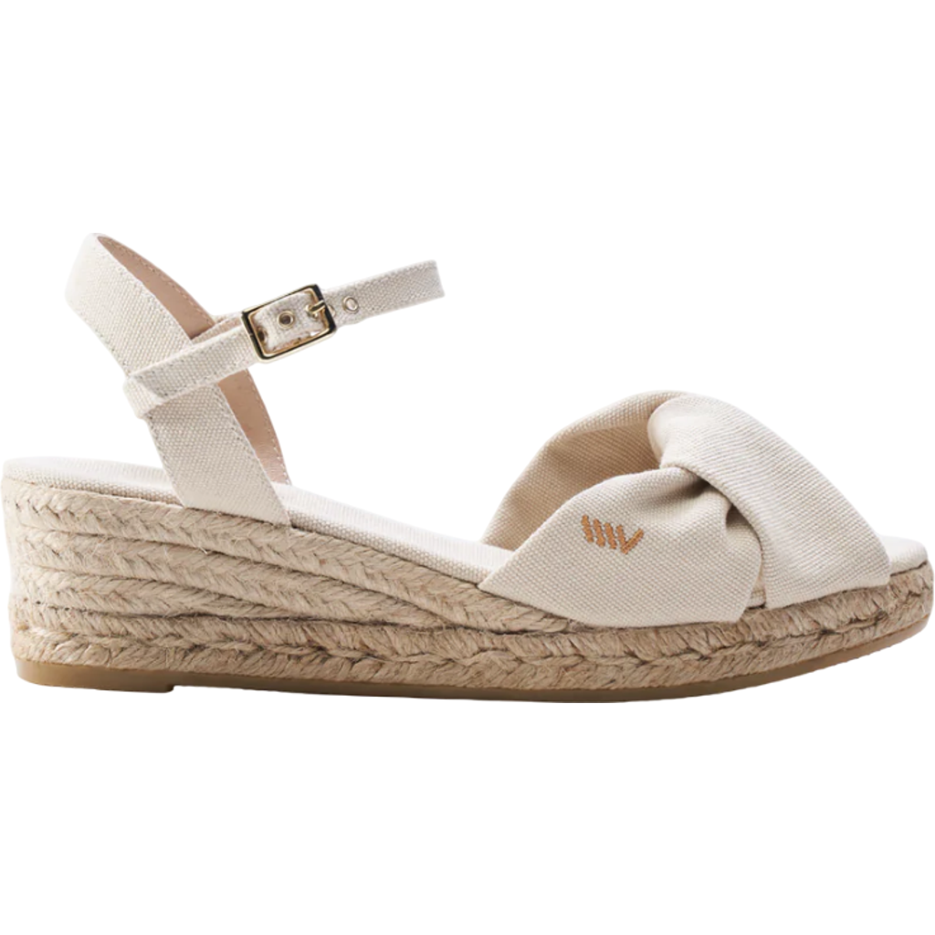 Viscata Farella Canvas Espadrille Sandal Wedges In Beige
