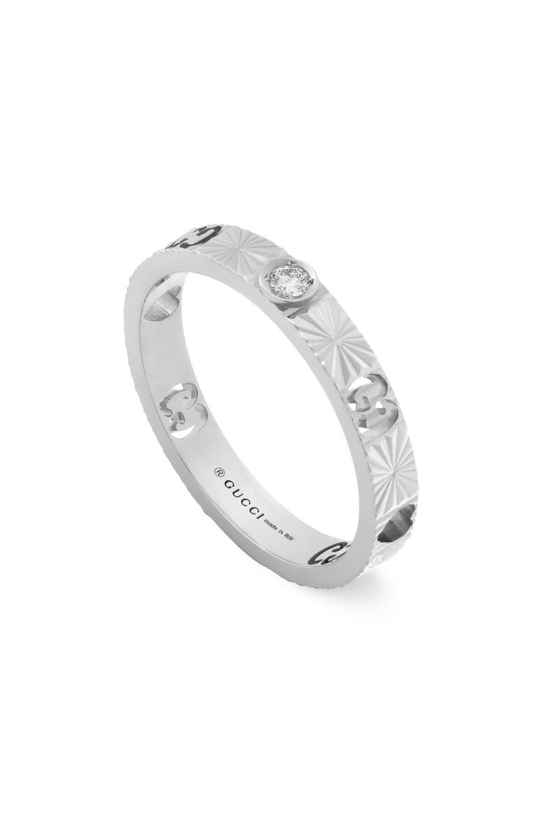 Icon Star Diamond Ring Band, Alternate, color, 18K WHITE GOLD