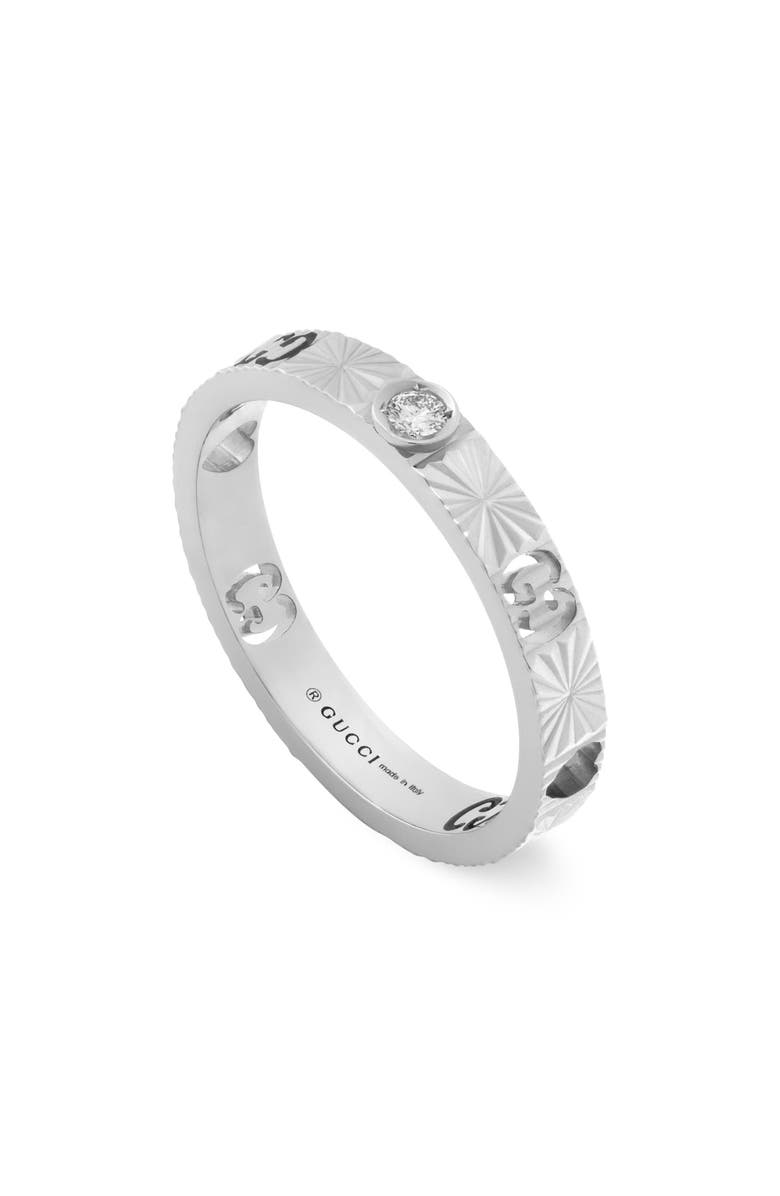 Gucci Icon Star Diamond Ring Band, Alternate, color,