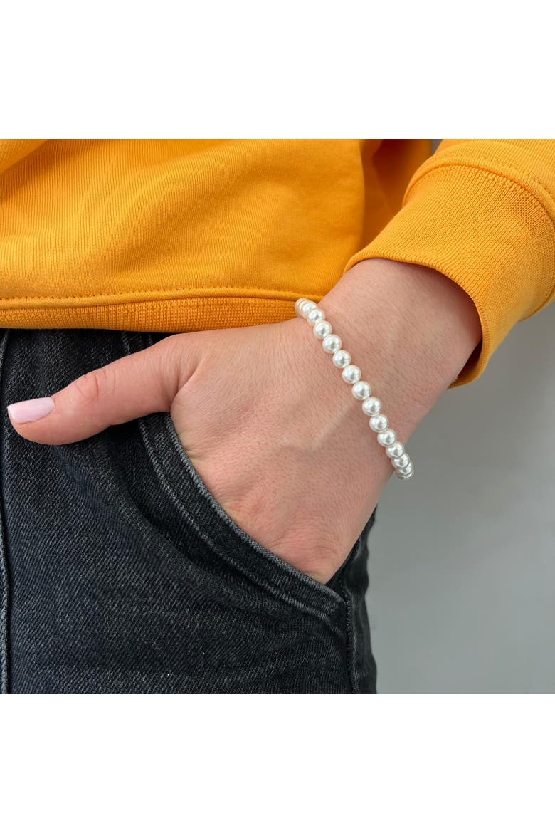 Shell Pearl Adjustable Bracelet, Alternate, color, White