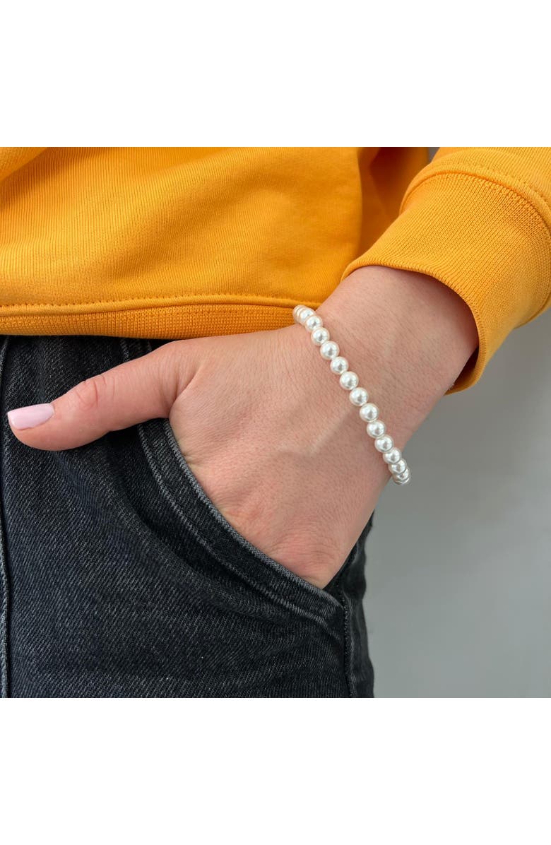 Donatello Gian Shell Pearl Adjustable Bracelet, Alternate, color, White