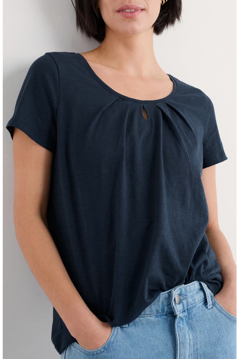 Appletree Keyhole Organic Cotton T-Shirt, Main, color, MARITIME
