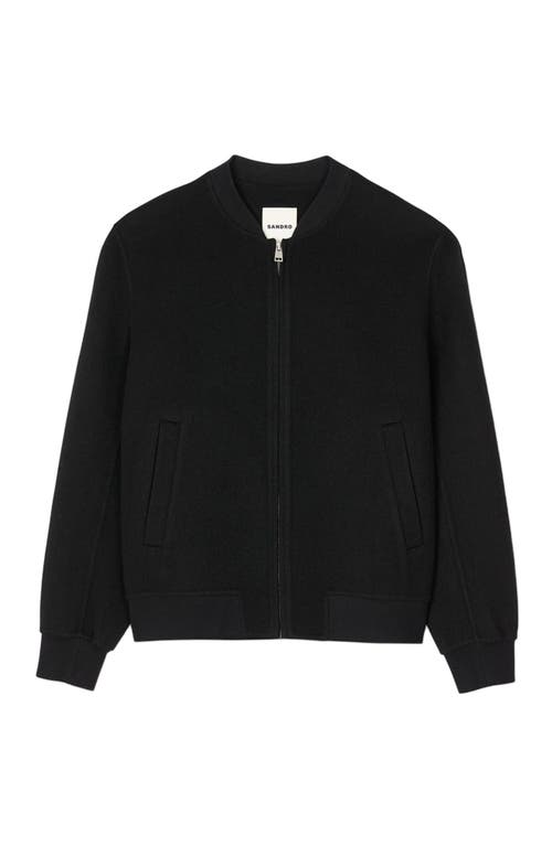 Sandro Double-faced Wool Jacket In Black
