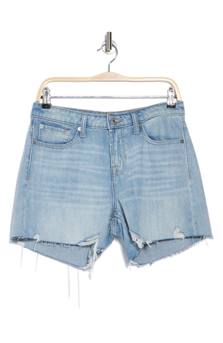 7 For All Mankind Monroe High Waist Long Denim Shorts, Alternate, color, 
