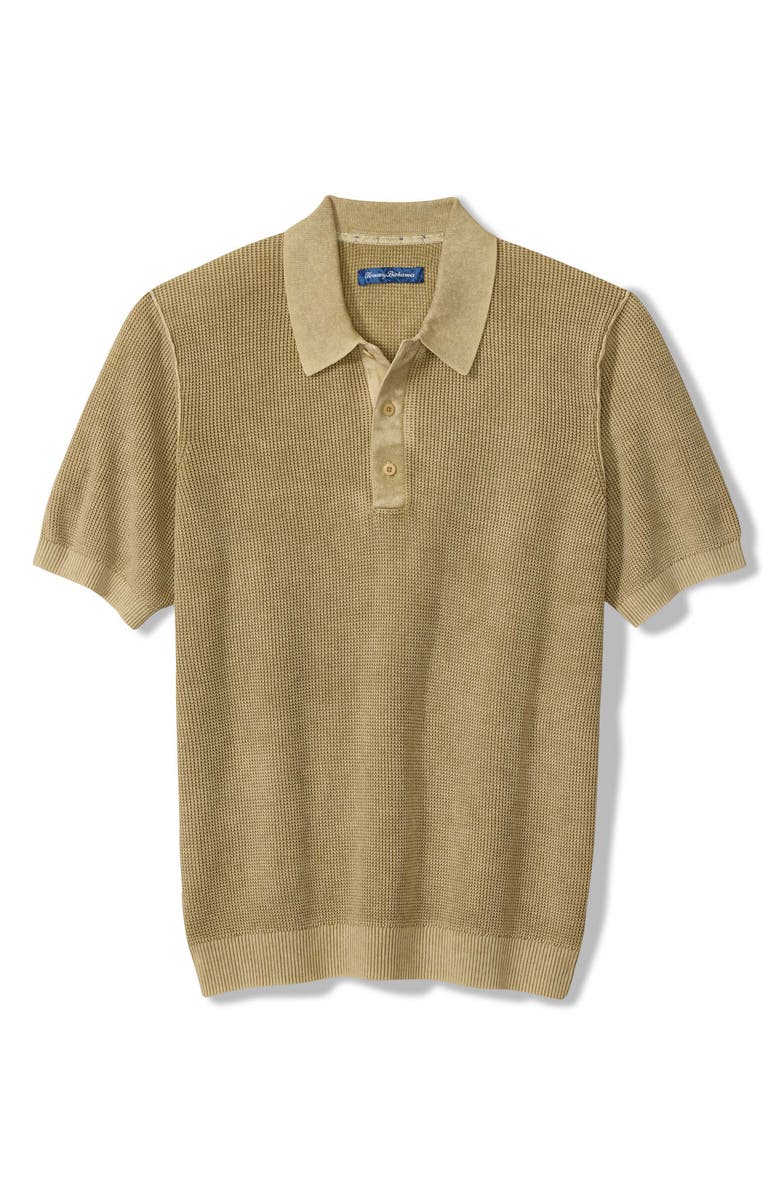 Tommy Bahama Playa Blanca Cotton Blend Polo Sweater, Alternate, color, Stone Khaki