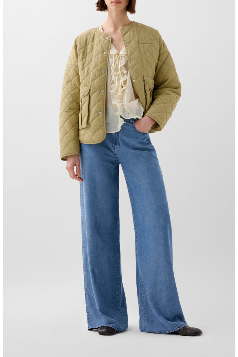 Quilted Washed Ny Jacket, Alternate, color, Lightkhaki