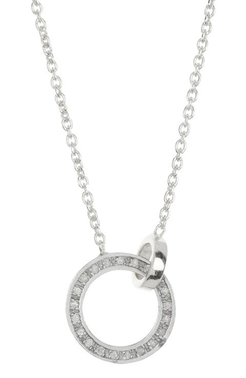 Diamond Pavé Circle Link Necklace - 0.15ct