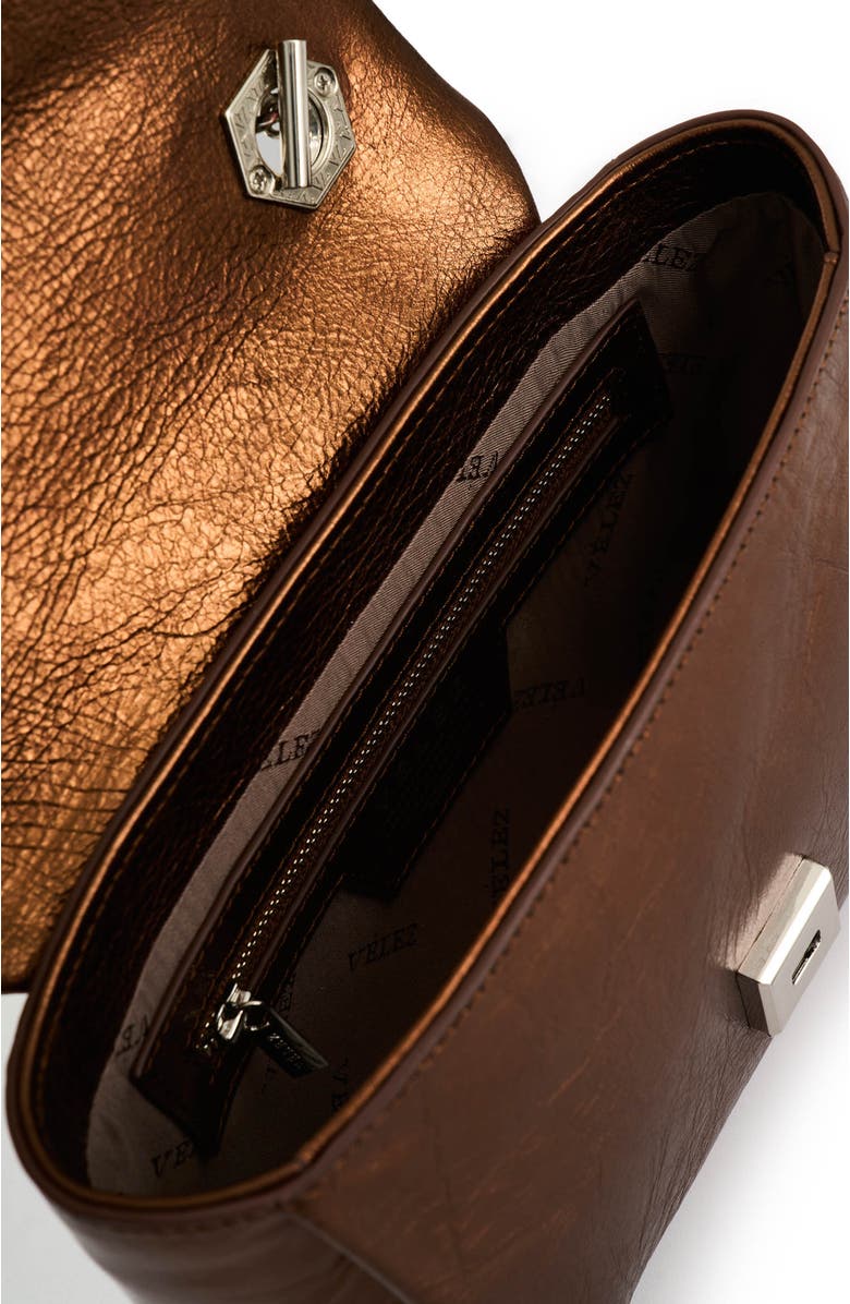Velez Mini Lili Women's Leather Crossbody Bag, Alternate, color, Bronze