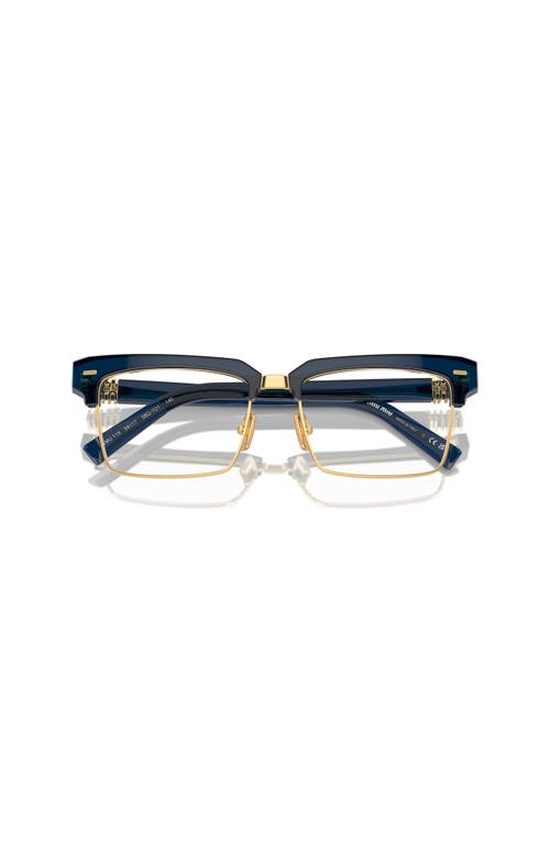 Miu Miu 54mm Rectangle Optical Glasses In Blue