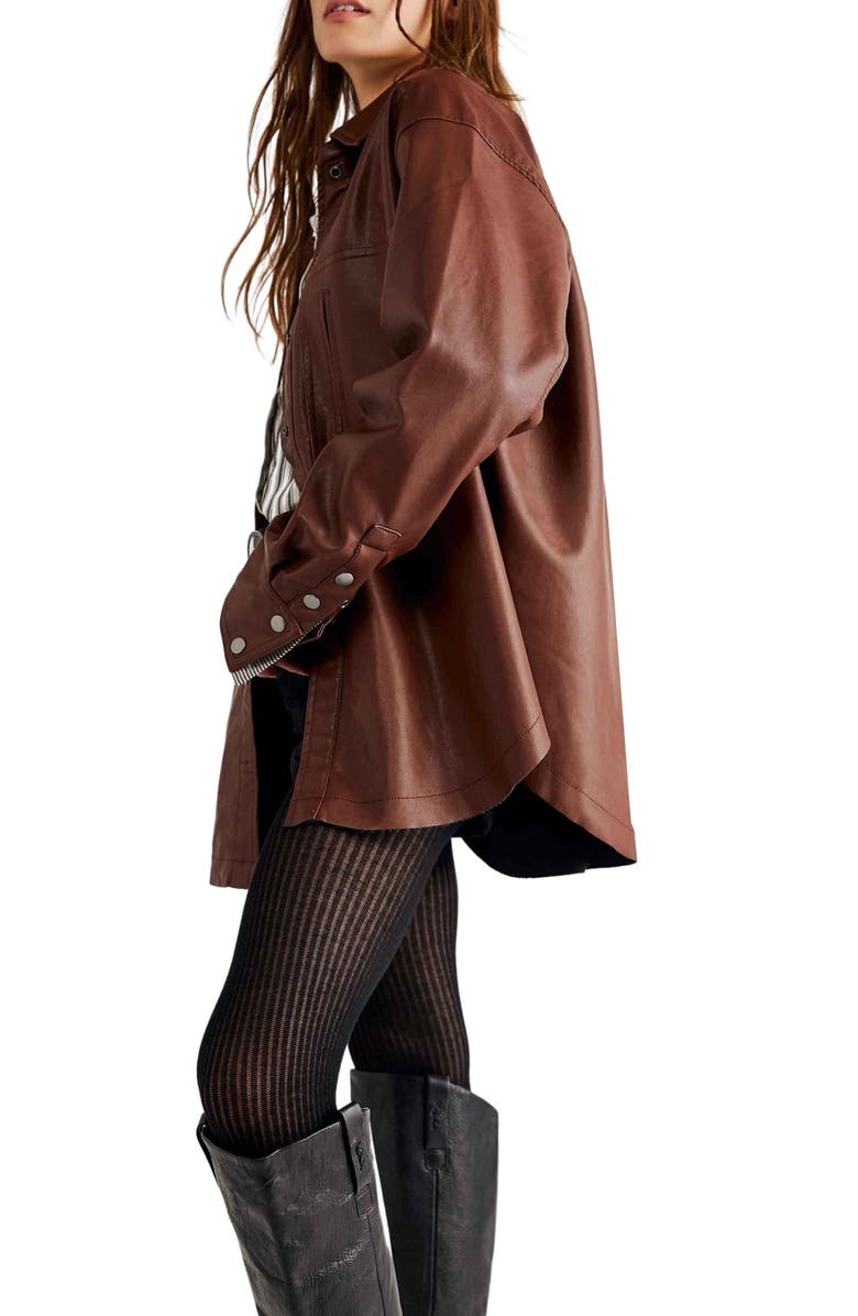 Free People Easy Rider Faux Leather Jacket, Alternate, color,