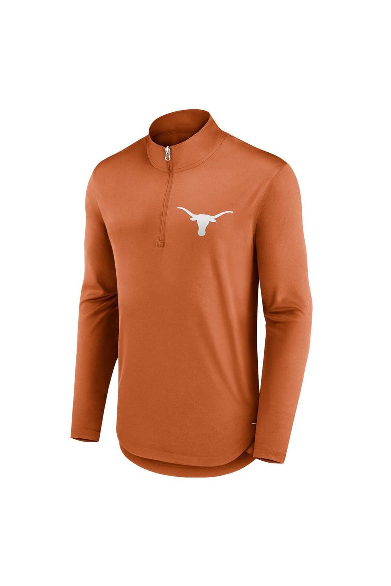 Men's Fanatics Branded Texas Orange Texas Longhorns Tough Minded Quarter-Zip Top, Alternate, color, Burnt Orange