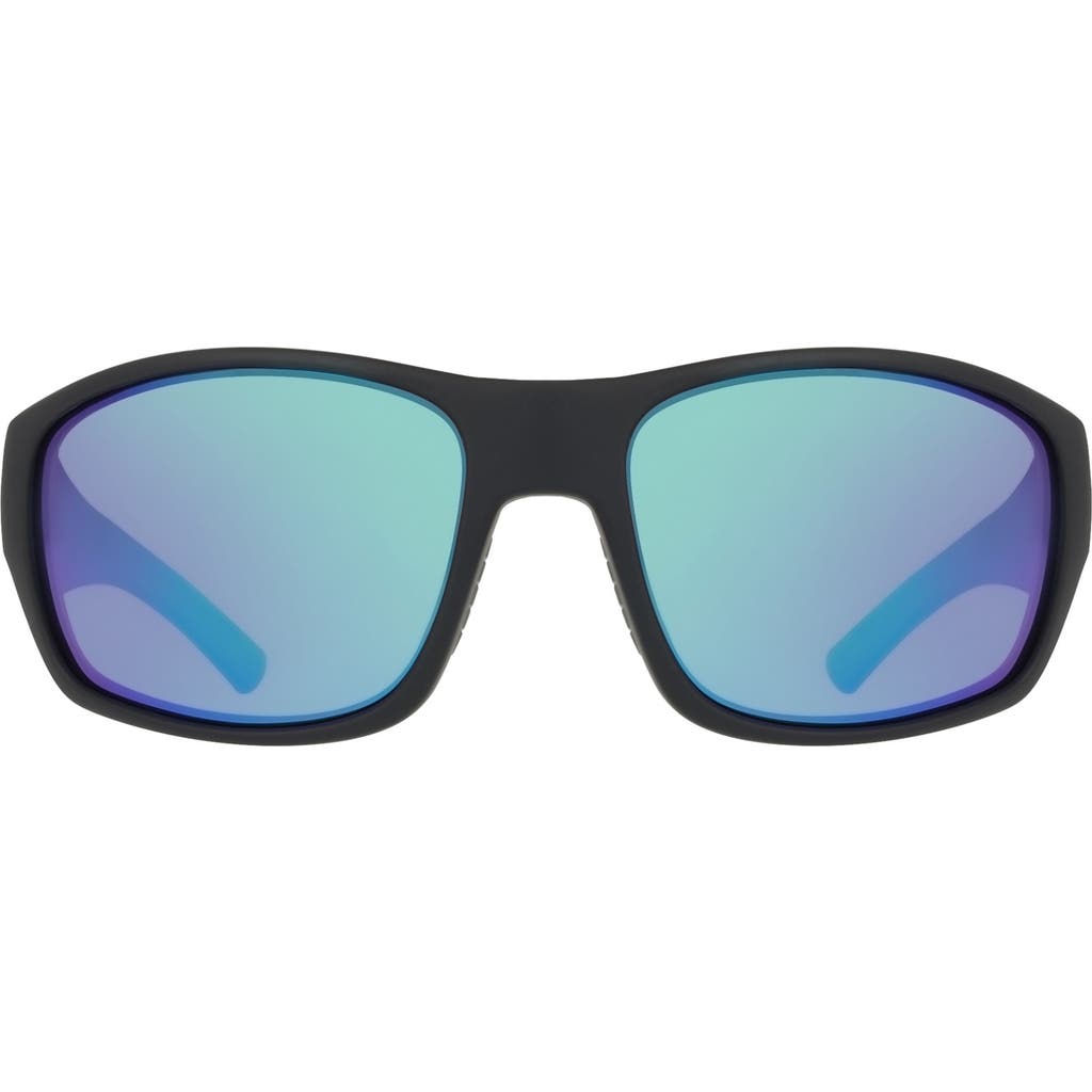 Dragon 64mm Oversize Rectangular Sunglasses In Matte Black/green Mirror