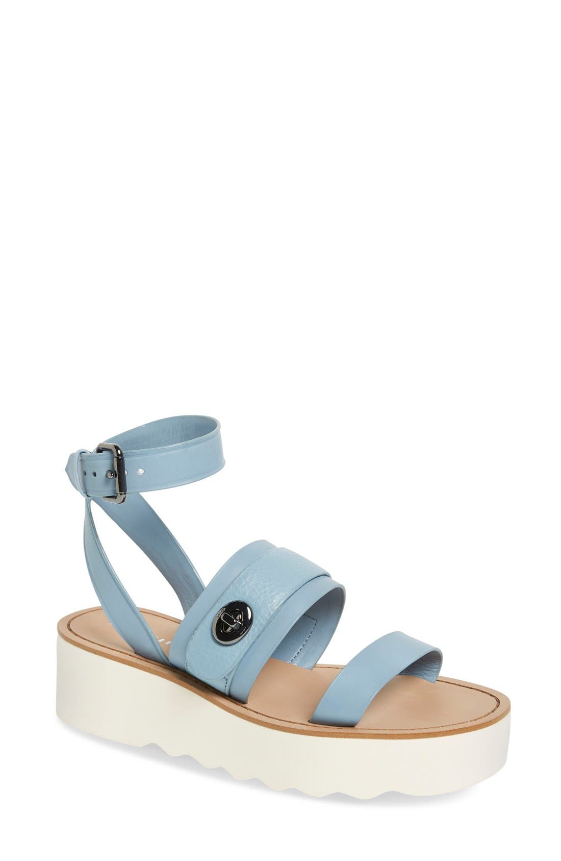 'Platt' Platform Sandal, Main, color, CORNFLOWER LEATHER