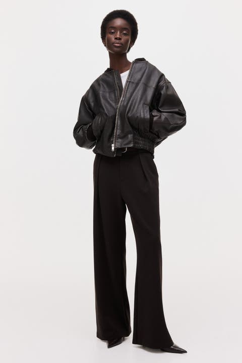 Belted ponte pants