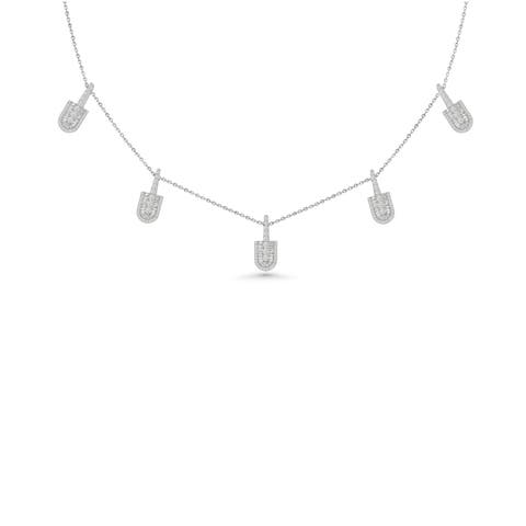 U Stacked Baguette Necklace