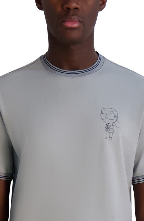 Karl Lagerfeld Paris Outline Karl Logo Graphic T-shirt In Light Grey