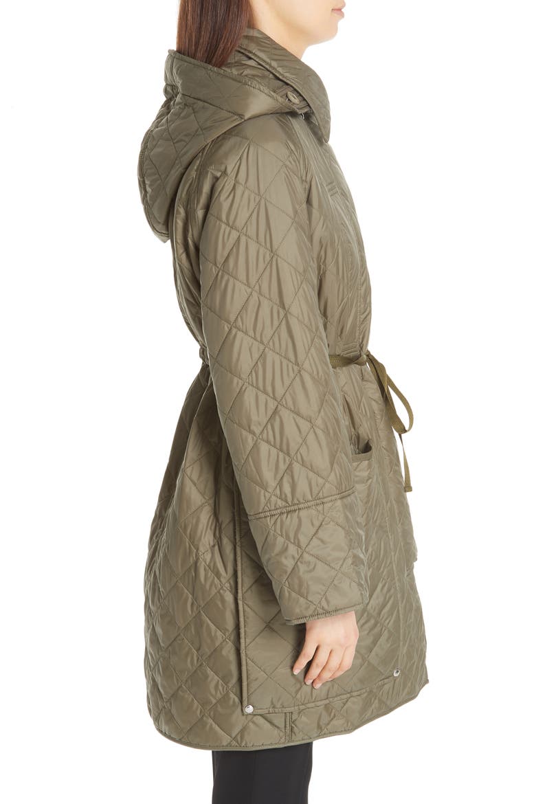 Coleraine Quilted Drawstring Jacket, Alternate, color, CADET GREEN