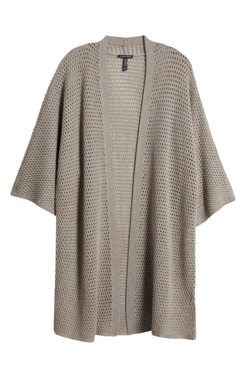 EILEEN FISHER EILEEN FISHER OPEN STITCH LONGLINE WOOL CARDIGAN