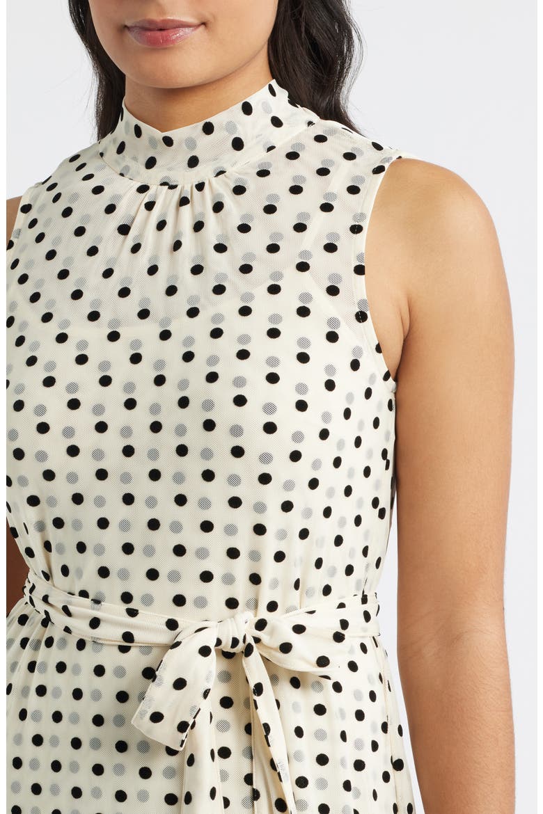 Polka Dot Sleeveless Gown, Alternate, color, IVORY/ BLACK