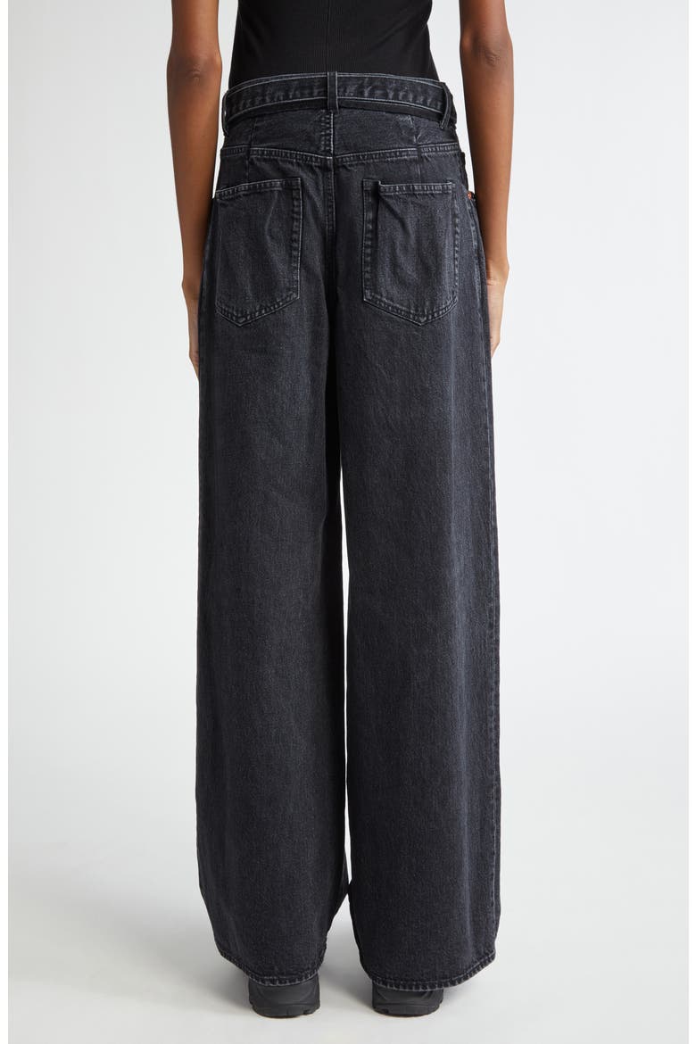 Belted Wide Leg Jeans, Alternate, color, BLACK 001