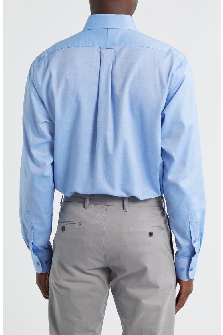 Regular Fit Blue Cotton Button-Down Oxford Shirt, Alternate, color, BLUE