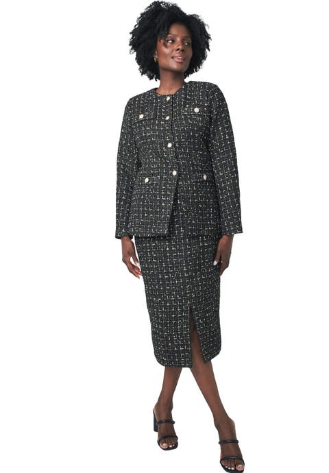 Tweed Skirt Suit (Plus)