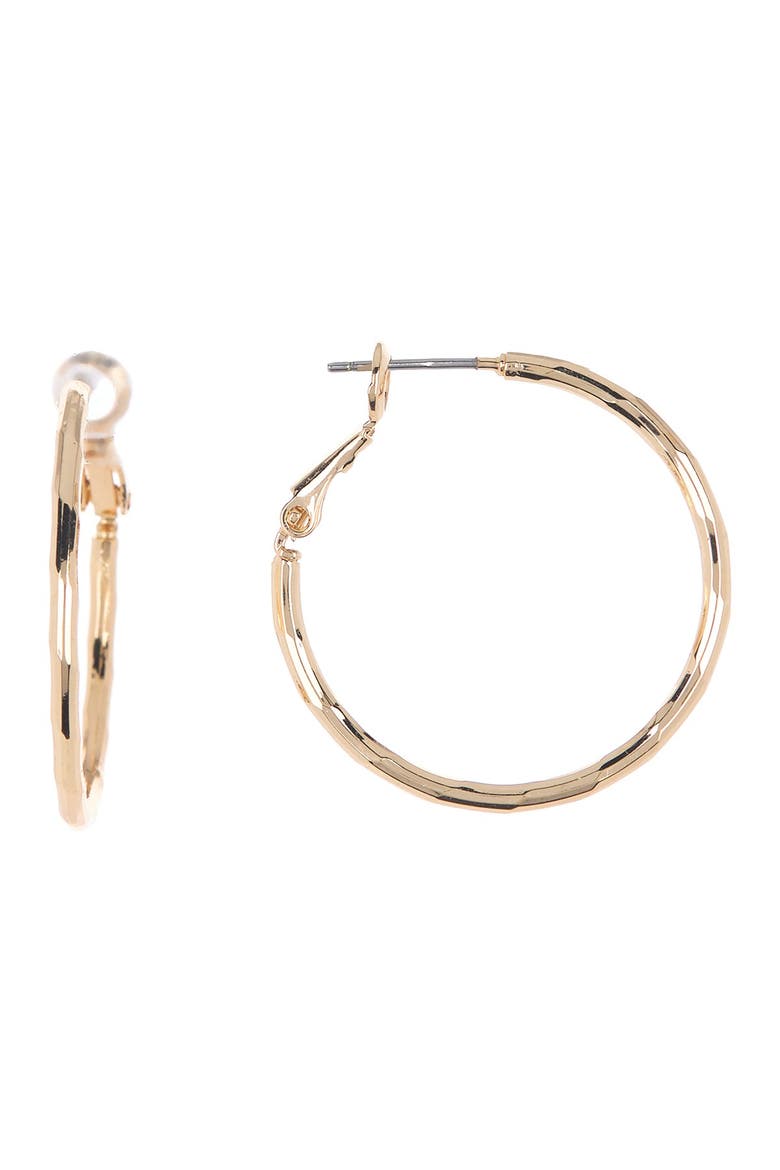 30mm Textured Hoop Earrings, Alternate, color, GOLD