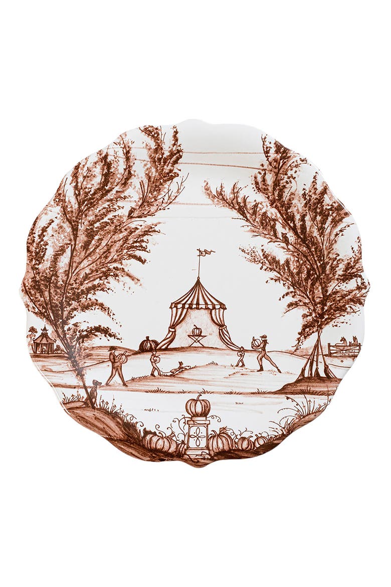 Country Estate Harvest Set of 4 Party Plates, Alternate, color, SEPIA