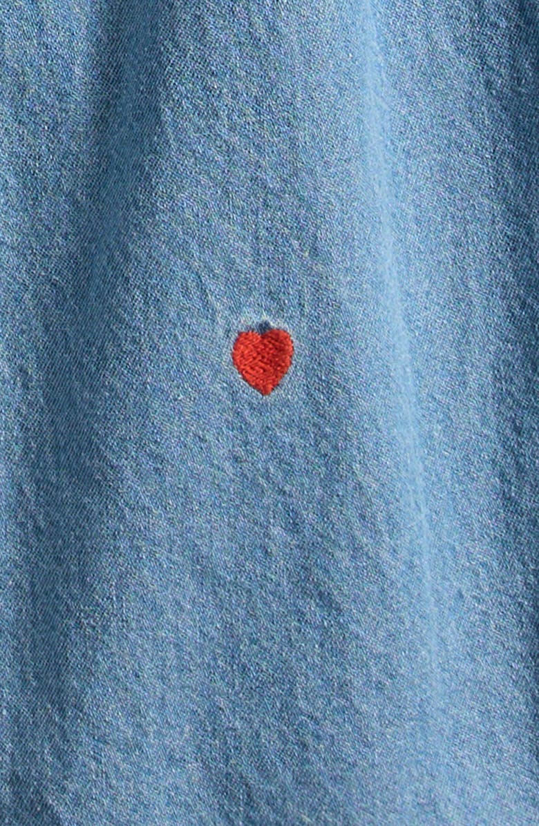 Mini Rodini Kids' Embroidered Hearts Organic Cotton Jeans, Alternate, color, Blue