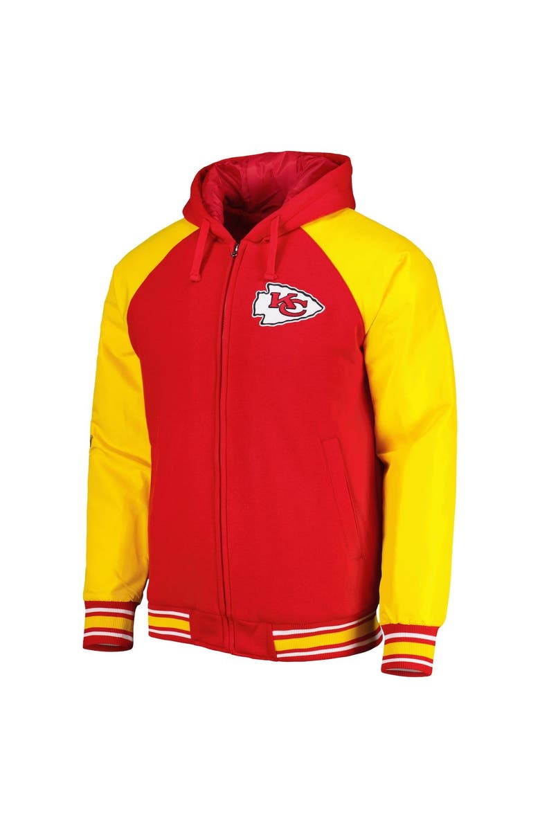 G-III SPORTS BY CARL BANKS Men's G-III Sports by Carl Banks Red Kansas City Chiefs Defender Raglan Full-Zip Hoodie Varsity Jacket, Alternate, color, 