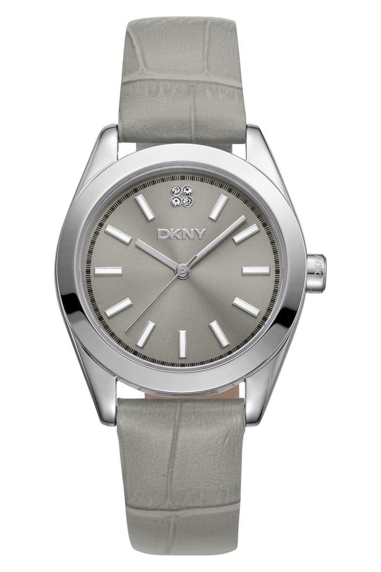 Everyday Leather Strap Watch, 32mm, Main, color, GREY