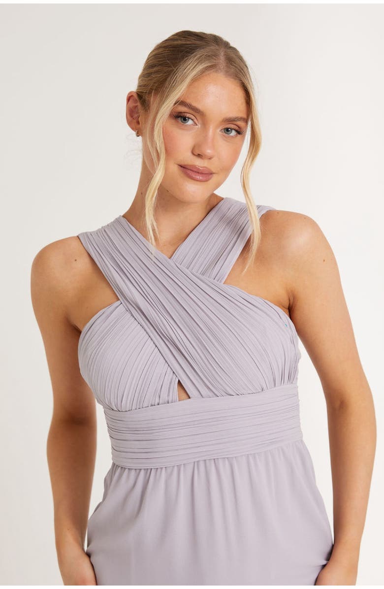 Six Stories Cross Neck Chiffon Bridesmaid Dress, Alternate, color, Lilac