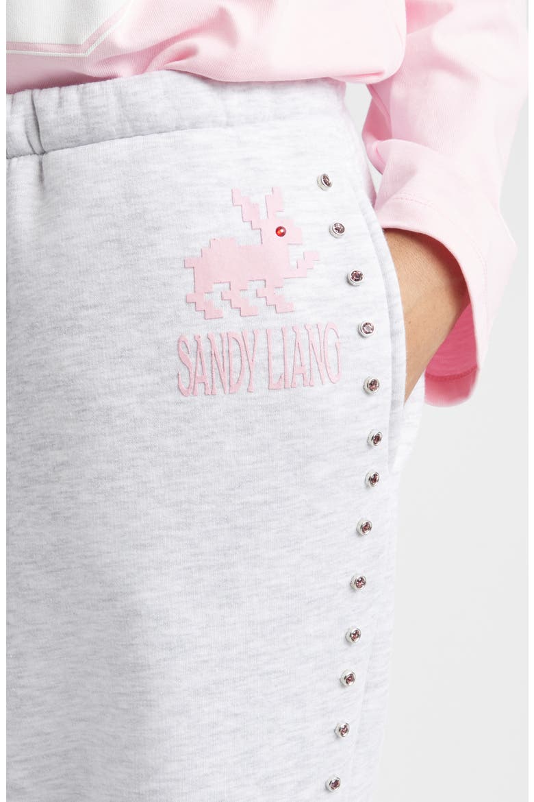 Lucius Terminator Bunny Crystal Embellished Graphic Sweatpants, Alternate, color, HEATHER GREY