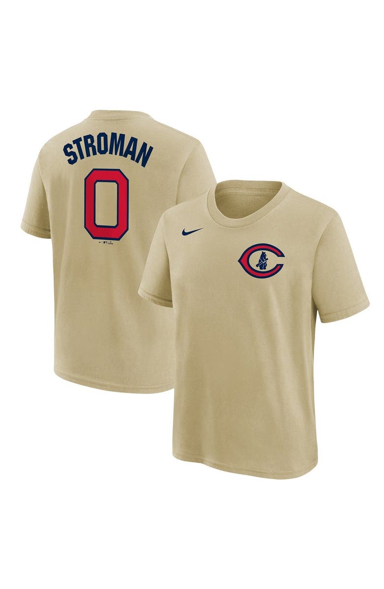 Nike Youth Nike Marcus Stroman Cream Chicago Cubs 2022 Field of Dreams Name & Number T-Shirt, Main, color, 