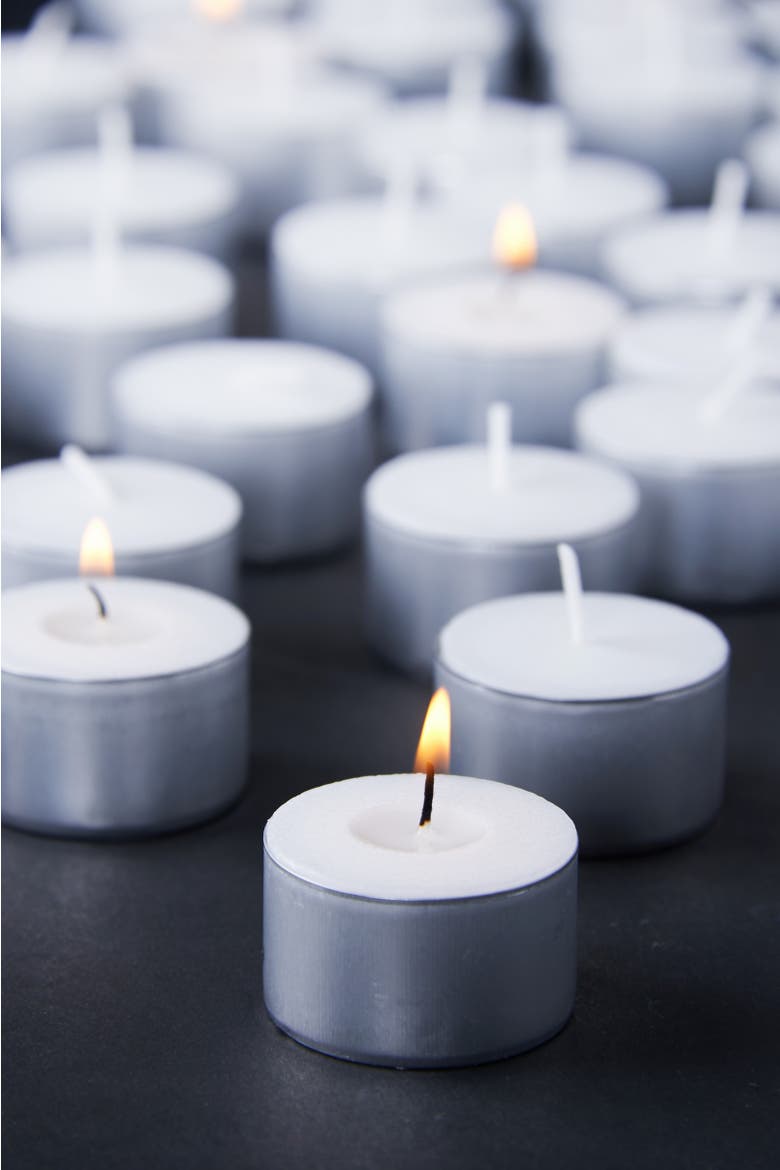 50 White Tealight Candles 8 Hour Burn Time Everyday Use, Alternate, color, White