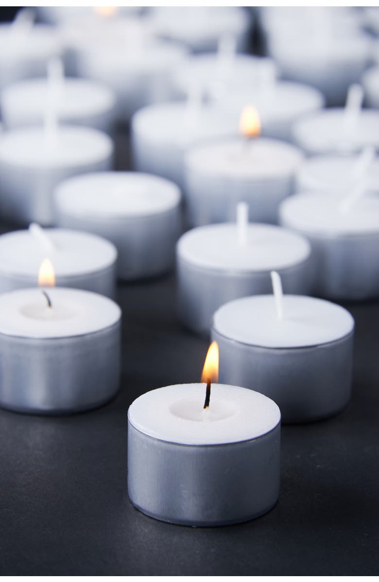 tag 50 White Tealight Candles 8 Hour Burn Time Everyday Use, Alternate, color, White