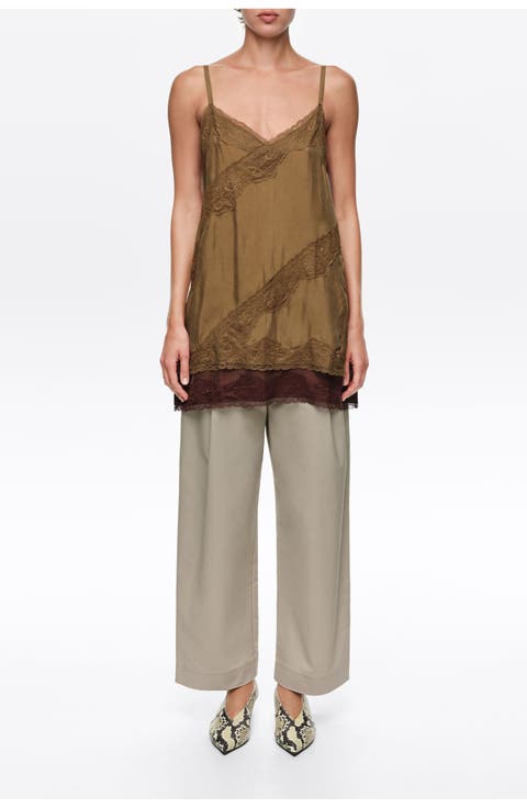 Lace Trim Slip Top