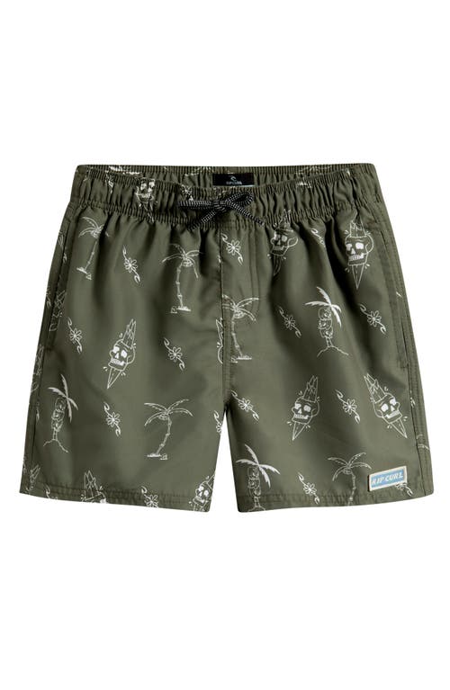 Rip Curl Kids' Eternal Sherd Volley Swim Trunks In Green