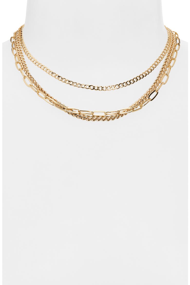 Layered Chain Necklace, Alternate, color, GOLD