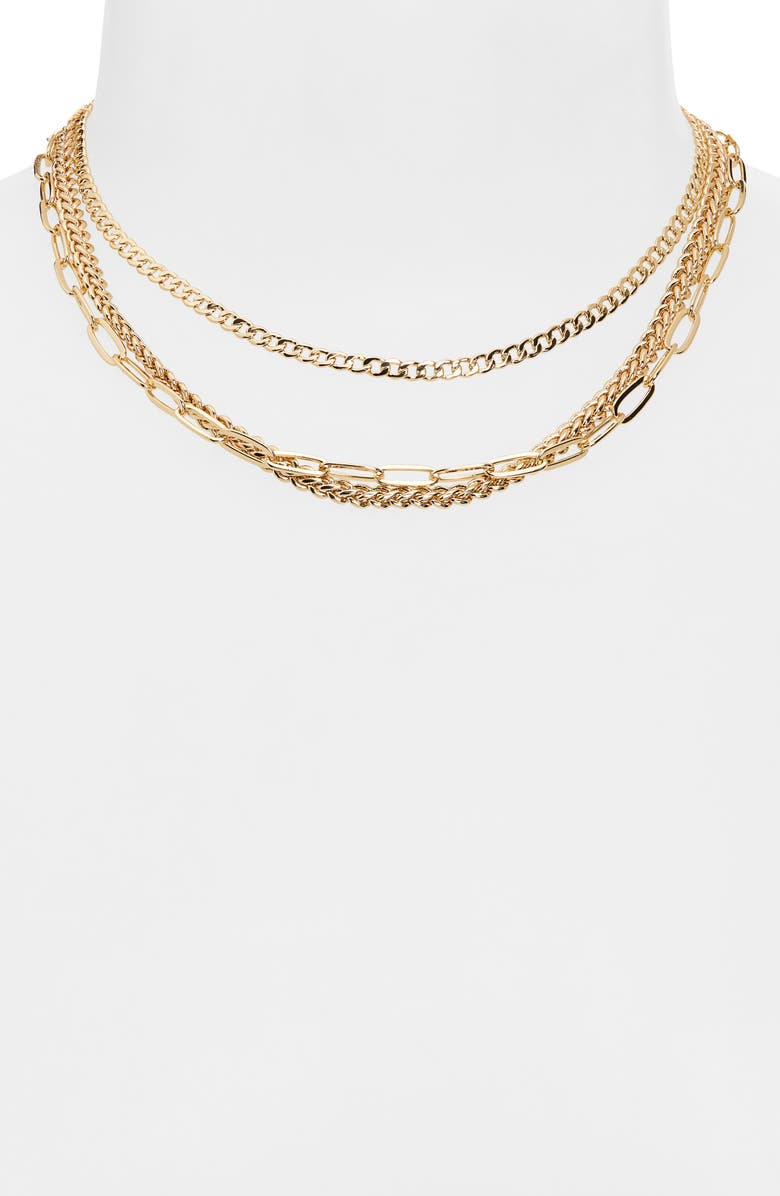 Panacea Layered Chain Necklace, Alternate, color, Gold