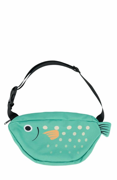 Kids Unisex Fish Fanny Pack Green