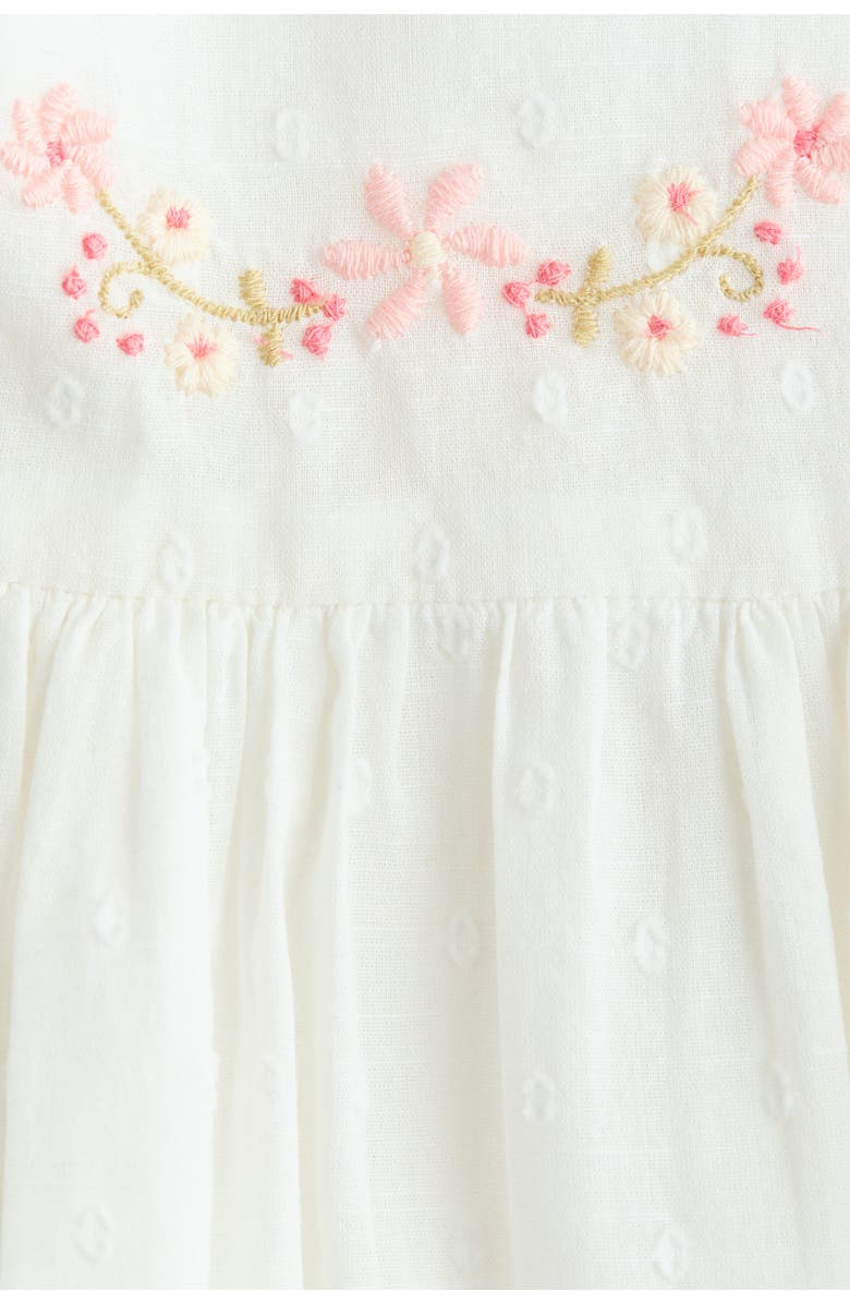 H&M Embroidery-detail Cotton Dress, Alternate, color, White