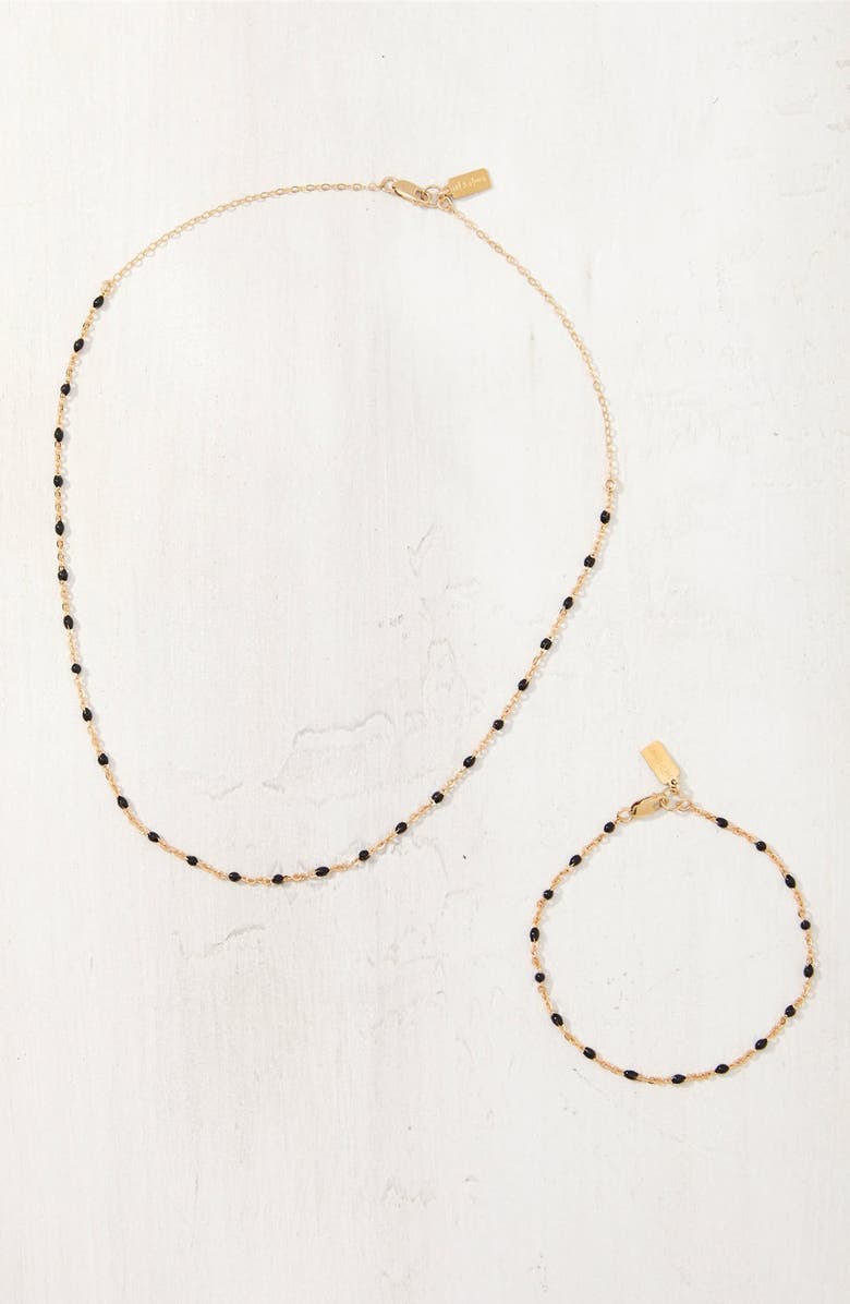 Set & Stones Kaz Bracelet, Alternate, color, Gold/ Black