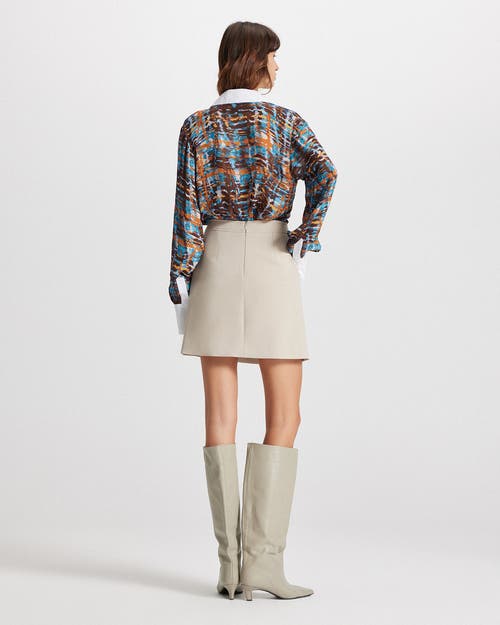 Theo The Label Daphne Front Slit Skirt In Gray