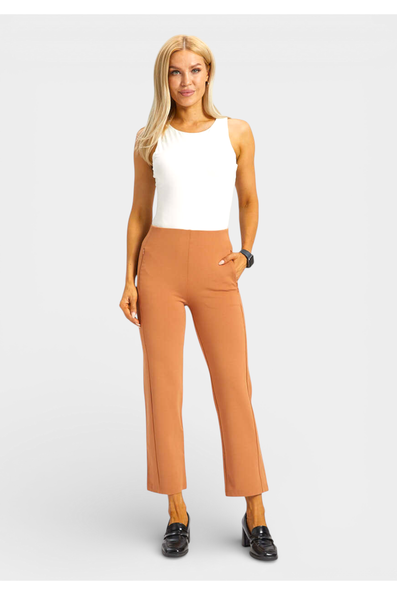 Monroe Crop Trouser Dress Pant Yoga Pants Straight Leg, Alternate, color, Sandalwood