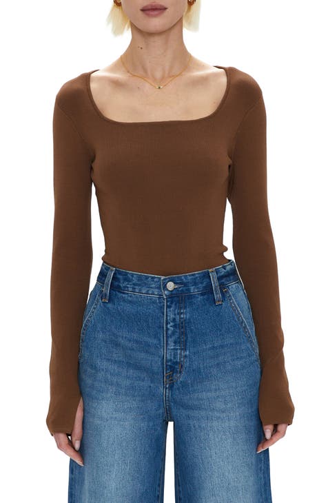 Jenny Square Neck Long Sleeve Bodysuit