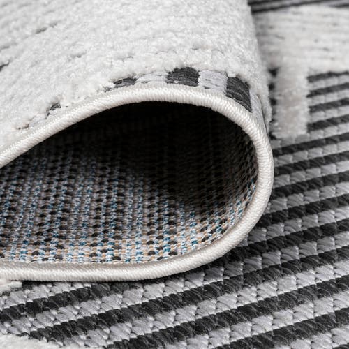 Jonathan Y Jazz High-low Pile Art Deco Geometric Indoor/outdoor Area Rug In Black/ivory