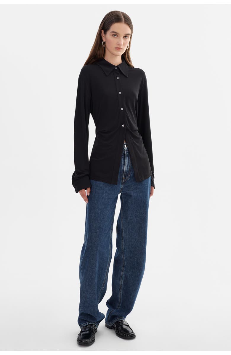 LAMARQUE Kai | Fitted Knit Shirt, Alternate, color, Black